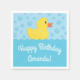 Rubber Ducky 1st Birthday Party Kids Baby Napkin