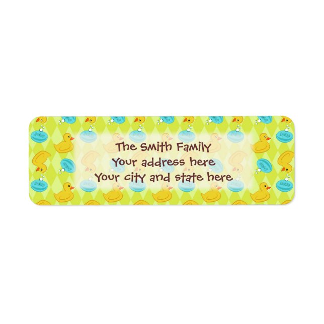 Rubber ducky and soap pattern. (Front)