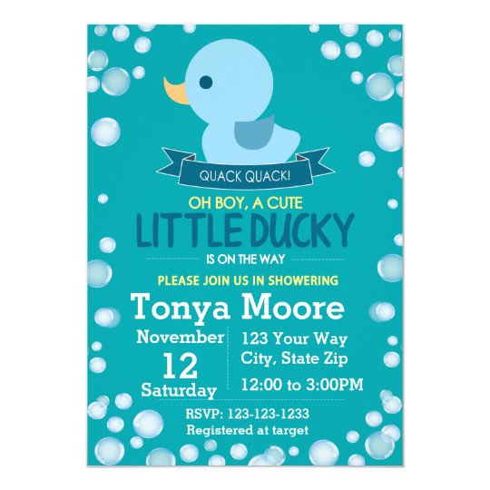 Rubber Ducky Baby Shower Invitation (boy)
