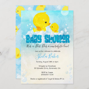 Rubber Ducky Baby Shower Invitation Duckie Bath