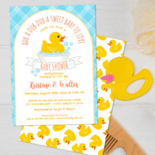 Rubber Ducky Baby Shower Invitation   Yellow Bath 