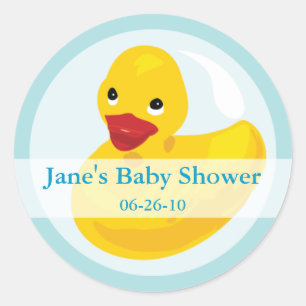 Rubber Ducky Baby Shower Label Sticker