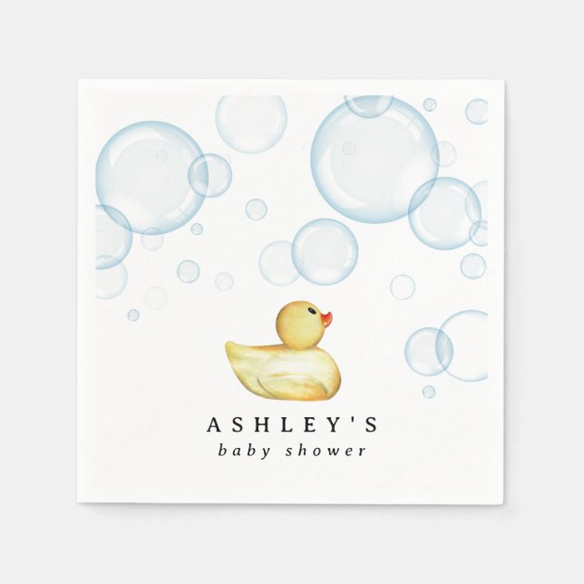 Rubber Ducky Baby Shower Napkin (Front)