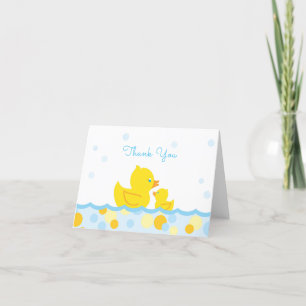 Rubber Ducky Baby Shower Thank You Blue and yellow