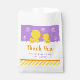 Rubber Ducky Baby Shower Yellow Purple Thank You Favour Bag