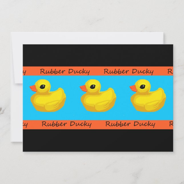 Rubber Ducky Birthday Party Invitations (Front)