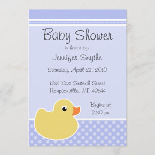 Rubber Ducky Blue Baby Shower Invitations