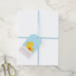 Rubber Ducky Bubble Bath Girl Baby Shower Gift Tags