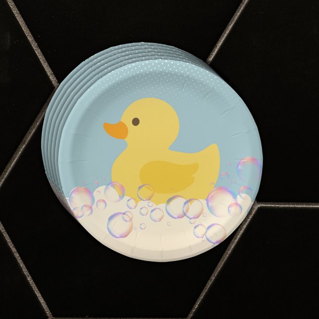Rubber Ducky Bubbles Baby Shower Paper Plate (Creator Uploaded)