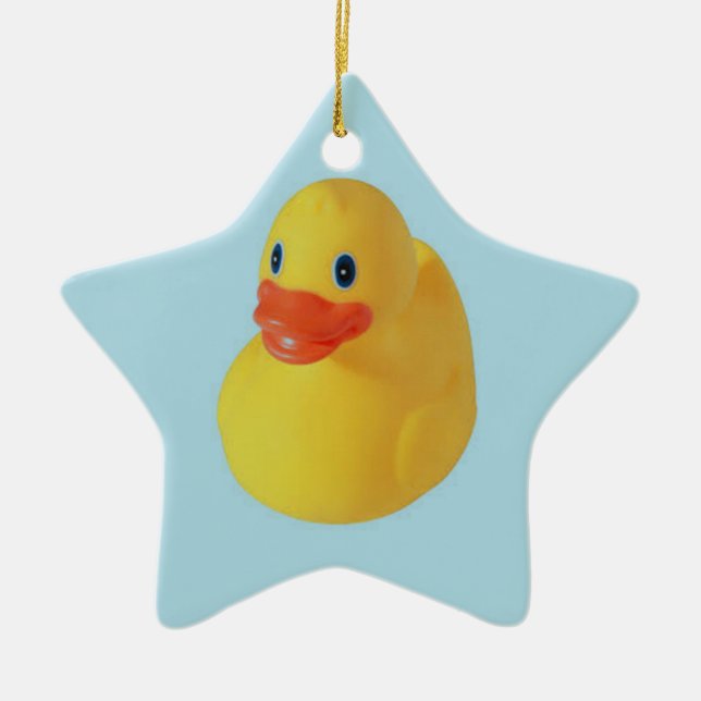 Rubber Ducky Ceramic Ornament (Front)