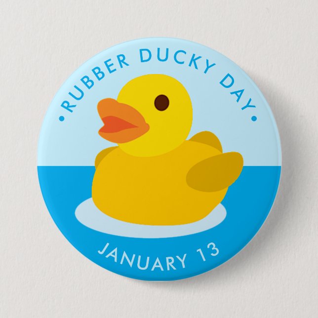 Rubber Ducky Day 3 Inch Round Button (Front)