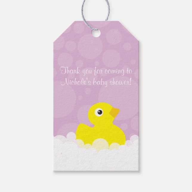 Rubber Ducky Gift Tag - Lilac (Front)
