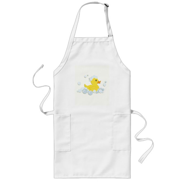 Rubber Ducky in Bubbles Long Apron (Front)