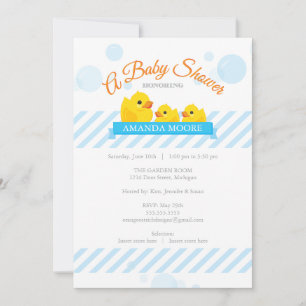 Rubber Ducky Invitation Baby shower jumeaux