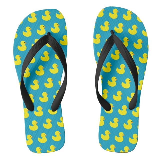 Rubber Ducky Pattern Flip Flops (Footbed)
