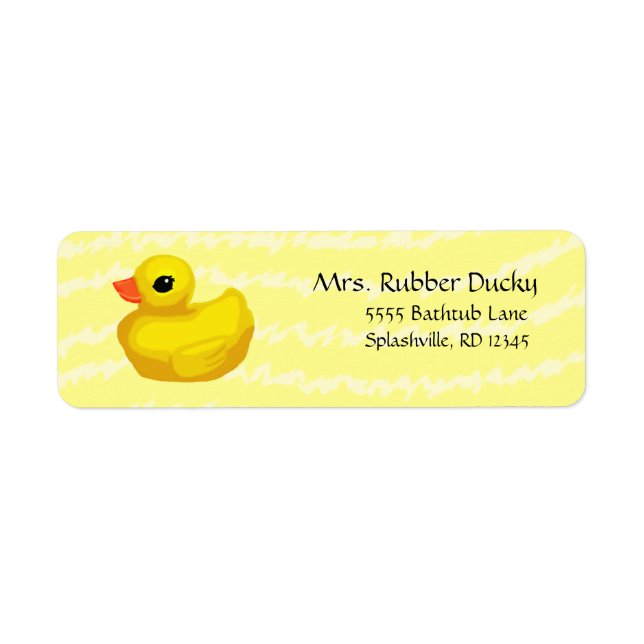 Rubber Ducky Return Address Labels (in yellow) (Front)