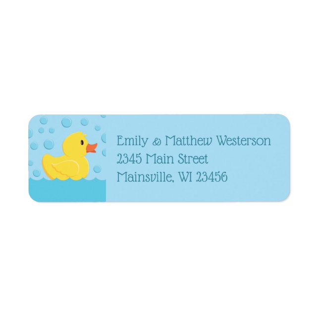 Rubber Ducky Return Address Sticker Labels (Front)