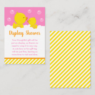 Rubber Ducky Yellow and Pink Display Shower Enclosure Card