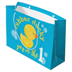 Rubber Ducky You're the One 1st Birthday Large Gift Bag
