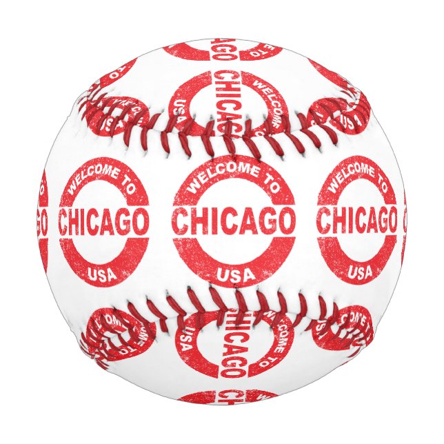 Rubber Ink Stamp Welcome To Chicago USA Baseball (Front)