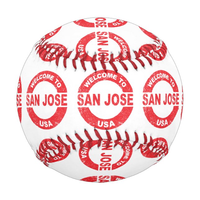 Rubber Ink Stamp Welcome To San Jose USA Baseball (Front)