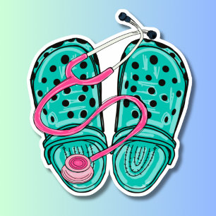 Rubber Nursing Clogs and Stethoscope Waterproof 