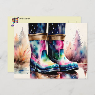 Rubber Rain Boots, Postcrossing Postcard