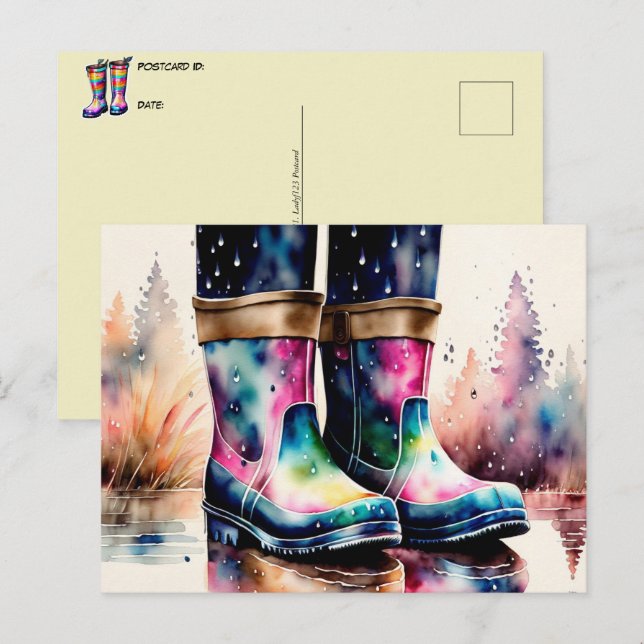Rubber Rain Boots, Postcrossing Postcard (Front/Back)