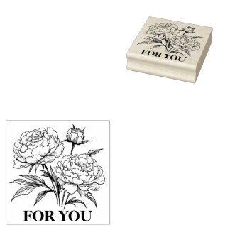 Rubber Stamp Peonies Var02