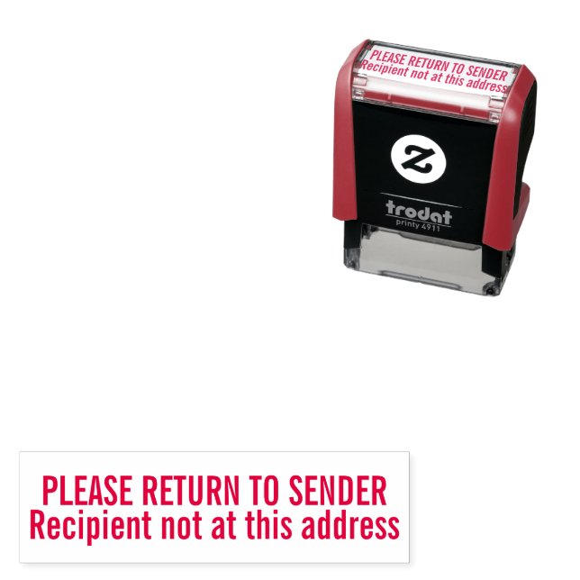Rubber Stamp Return to Sender Not at this Address (In Situ)