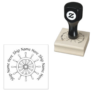Rubber Stamp - Ship Wheel withName
