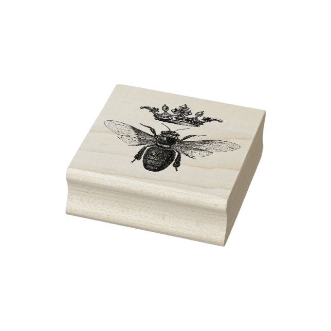 Rubber stamp with vintage queen bee (Stamp)
