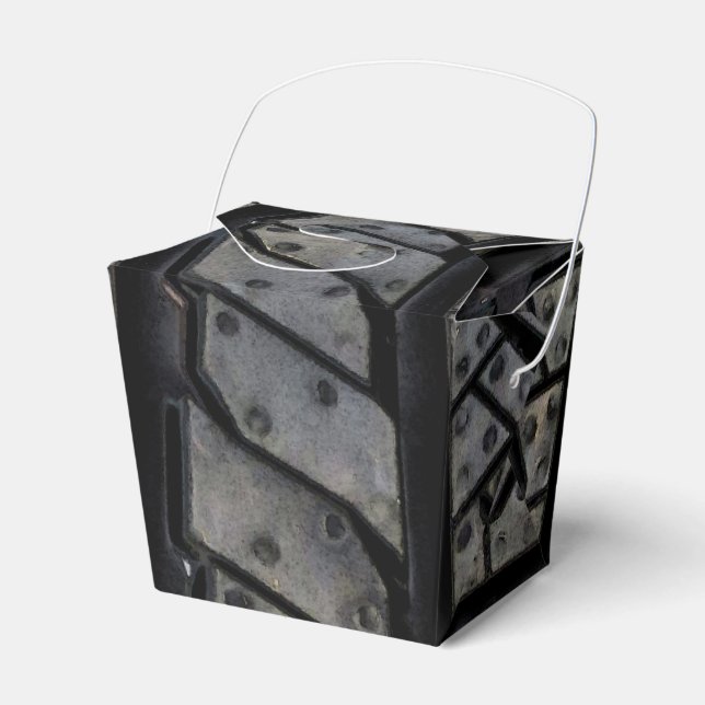 Rubber Tire Style Automotive Texture Favor Box (Front Side)