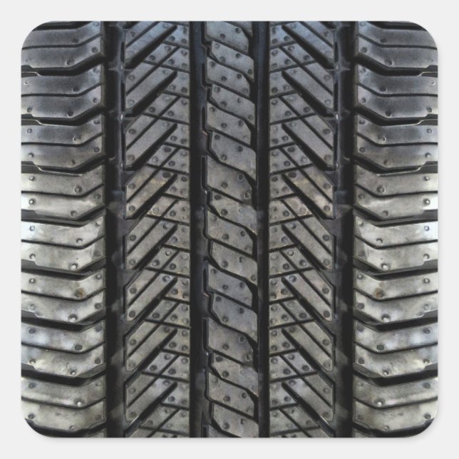 Rubber Tire Style Automotive Texture Square Sticker (Front)