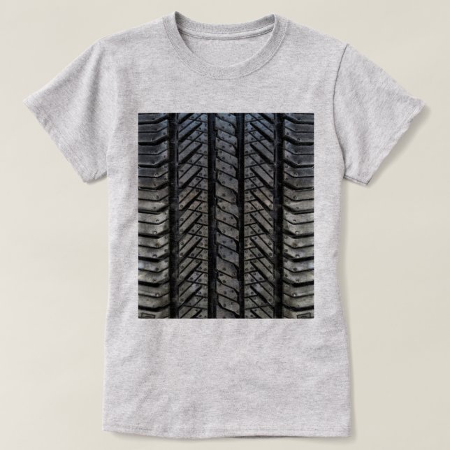 Rubber Tire Style Automotive Texture T-Shirt (Design Front)