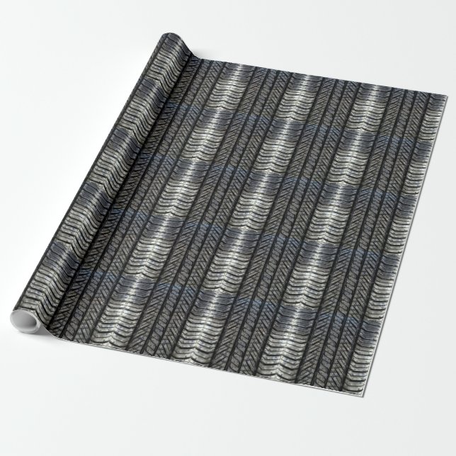Rubber Tire Style Automotive Texture Wrapping Paper (Unrolled)