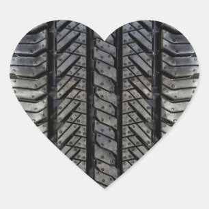 Rubber Tire Thread Automotive Style Decor Heart Sticker