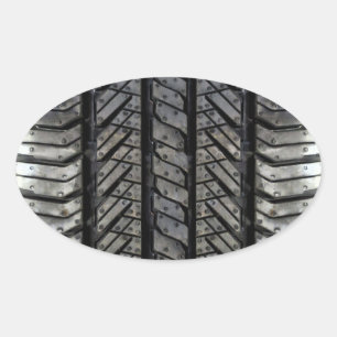 Rubber Tire Thread Automotive Style Decor Oval Sticker
