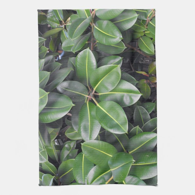 Rubber Tree Closeup Kitchen Towel (Vertical)