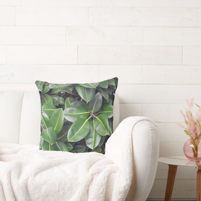 Rubber Tree Closeup Throw Pillow (Couch)