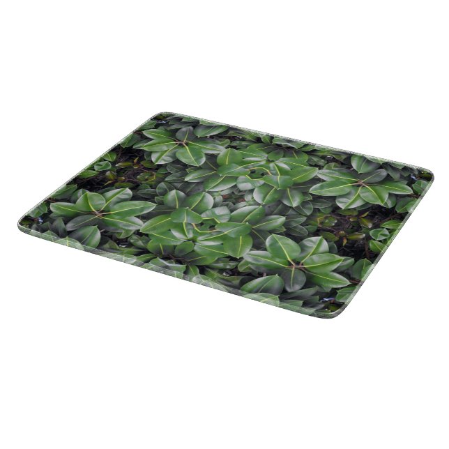 Rubber Tree Leaf Pattern Cutting Board (Corner)