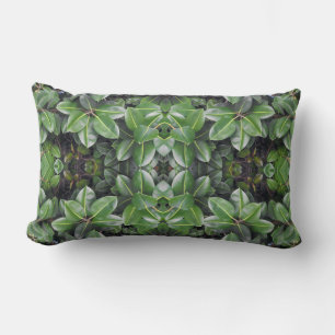 Rubber Tree Leaf Pattern Lumbar Pillow