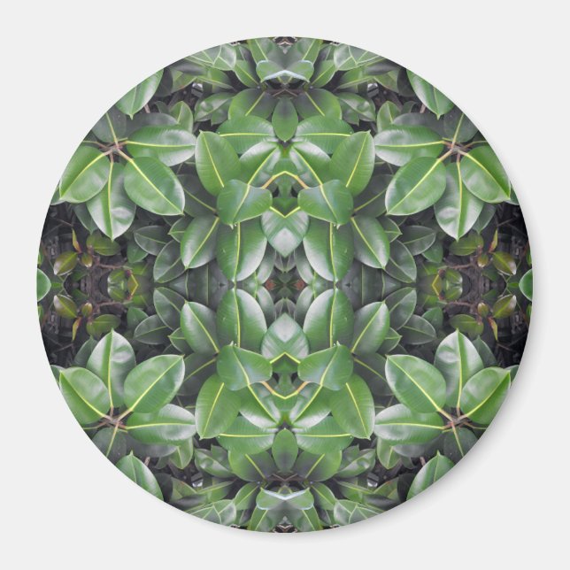 Rubber Tree Leaf Pattern Magnet (Front)