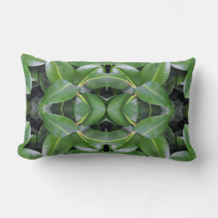 Rubber Tree Pattern Lumbar Pillow