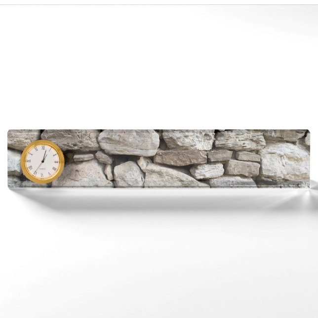Rubble stone wall pattern nameplate (Front)