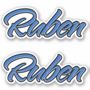 Ruben Name Blue Autocollants Sticker Stickerset