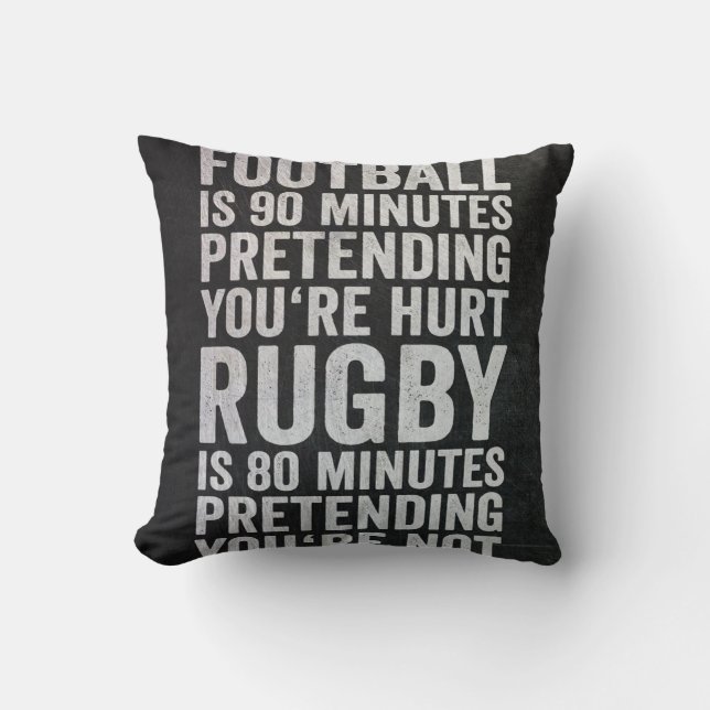 Rubgy Football Comparev Throw Pillow (Front)