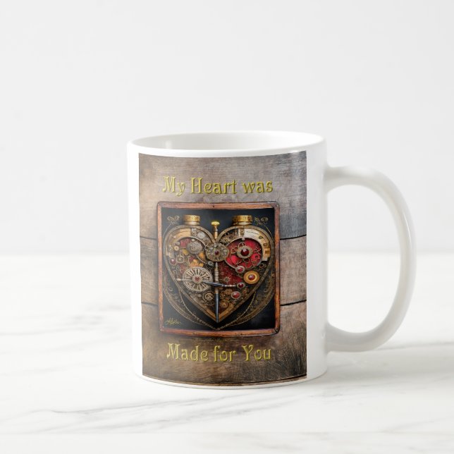 Rubies And Gears Heart Steampunk Series Coffee Mug (Right)