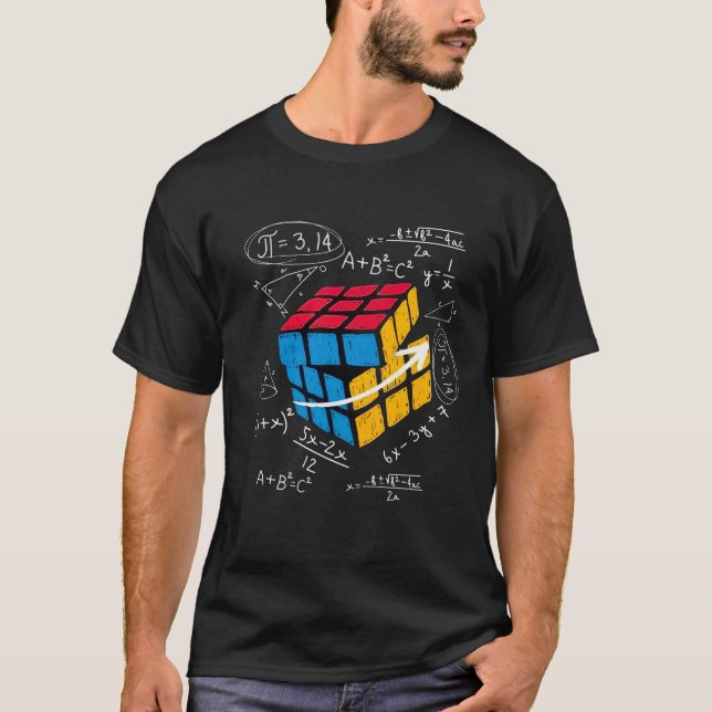 Rubik’s Cube Math Formula T-Shirt  (Devant)
