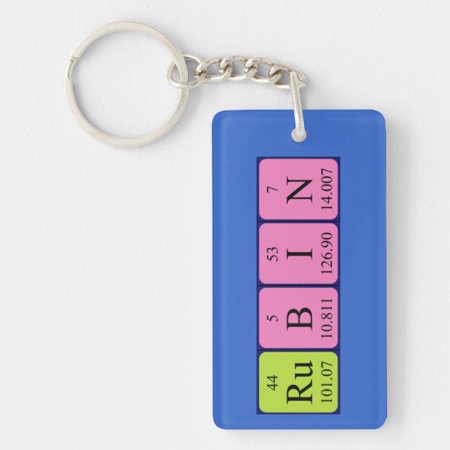 Rubin periodic table name keyring (Front)